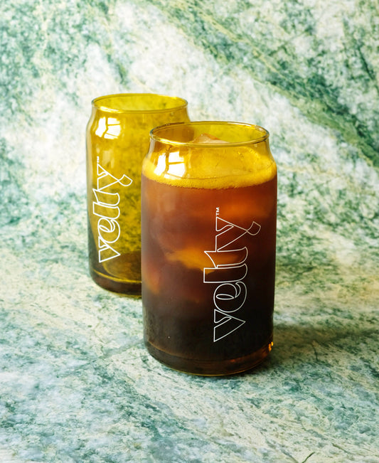 Classic Can-Shaped Glass in Amber